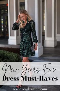 Seriously, you have to check out this New Years Eve dresses! These are some of the cutest outfits and fun ideas to wear for a NYE party. From sequins to satin, this post has all of the stunning New Years Eve dresses you'll want to wear. Nye Outfit Ideas, New Years Eve Outfits Casual