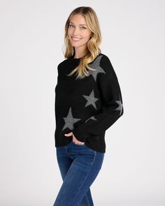 Yes, you need this cozy sweater—it's written in the stars! Relaxed fit, so soft and complete with a little extra plush warmth. Wear this cute pullover with some comfy joggers. | Crew Neck Star Print Sweater for Women in Olive, Size Medium by Vigoss from Wantable Dreamy Dress, Find Your Style, Printed Sweater, Cozy Sweaters, Star Print, Sweater Jacket, Jacket Dress, Dress Shop, Nice Dresses