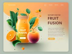 #Fruits_Website_Design #Fruit_Website_Design #Ecommerce_Website_Layout #Juice_Website Fruits Website Design, Juice Website, Web Landing Page Design, Fruit Juice Brands, Web Landing Page, Simple Website Design, Website Design Trends, Fruit Company, Graphic Design Social Media