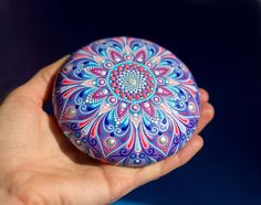 Mandala Stone Painted Rock Hand Painted Original Dot Art Mandala Rock Painting Mandala Dot Art Meditation Stone - Etsy Mandala Rock Painting, Painting Mandala, Art Meditation, Mandala Dot Art, Rock Hand, Art Mandala