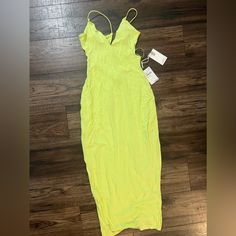 New With Tags. Size 1/Small. Falls A Little Below Calves Yellow Midi Dress For Night Out, Yellow Maxi Dress For Night Out, Lime Green Spring Dress For Night Out, Lime Green Dress For Spring Night Out, Lime Green Dresses For Spring Night Out, Neon Yellow Sleeveless Dress For Spring, Sleeveless Neon Yellow Dress For Spring, Spring Yellow Maxi Dress For Night Out, Yellow Midi Dress For Summer Night Out