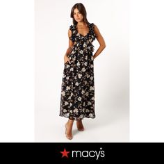 in stock Chic Ditsy Floral Print Maxi Dress For Garden Party, Chic Maxi Floral Dress With Ditsy Print, Chic Ditsy Floral Print Maxi Dress, Chic Ditsy Floral Maxi Dress For Day Out, Chic Floral Print Maxi Dress For Date Night, Chic Floral Print Dress For Day Out, Chic Sleeveless Maxi Dress With Ditsy Floral Print, Chic Sleeveless Ditsy Floral Maxi Dress, Chic Ditsy Floral Print Dress For Casual Wear