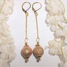 This Gorgeous Beaded Earring Set Is Brand New Nwt & Handmade By Me - Wvluckygirl. Done With Glittery Golden Beads And Antiqued Gold Toned Costume Jewelry Beads. They Have A Stiff Bar Stick That Has Little Cuts In It That Sparkle In The Light. The Pair Dangle & Drop From Lever Backs For Women's Pierced Ears. 2 7/8 Inches Tall & 1/2 Inch Wide. Each Single Earring Weighs 2.1 Grams. Lightweight! The Perfect Fashion Accessory To Glam Up Your Look. Buy It Now Before Someone Else Does! Dangly Dangling Mauve Earrings, Gold Earring Set, Blue Pearl Earrings, Celtic Knot Jewelry, Animal Print Earrings, Paired Jewelry, Chevron Earrings, Unisex Earrings, Golden Beads