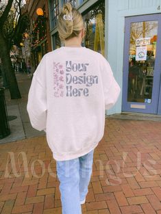 This VSCO trendy back of sweatshirt mockup is perfect for spring and summer! It's a trendy lifestyle vibe showcasing the back of a white Gildan 18000 crewneck sweatshirt. The model is wearing a size XL for to create an outdoor mockup oversized. Add this aesthetic sweatshirt mockup to your collection! - WHAT YOU GET FROM US - This product is a digital file. You'll receive a ready-to-use JPG without watermarks. - THE FINE PRINT - - You may use this photo for personal & commercial use - You may not Casual Sweatshirt With Custom Print For Streetwear, Casual Custom Print Sweatshirt For College, Casual Crew Sweatshirt With Custom Print, Casual Sweatshirt With Custom Print And Crew Neck, Casual Sweater With Custom Print In Relaxed Fit, Casual Sweater With Custom Print And Relaxed Fit, Casual Relaxed Fit Sweater With Custom Print, Casual Relaxed Fit Custom Print Sweater, Oversized Custom Print Sweatshirt For Streetwear