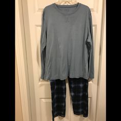 Nwot! Cuddlduds Size Xl Men’s Blue Shirt With Light Blue, Dark Blue, And White Plaid Print Bottoms Pj Set. Boy Pajamas Adult, Cheap Blue Short-length Sleepwear, Boys Blue Pajamas, Blue Button-up Sleepwear With Button Closure, Blue Long-sleeve Sleepwear With Buttons, Cuddl Duds, White Plaid, Plaid Print, Pj Sets