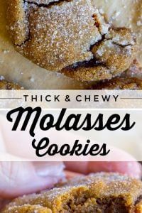 thick and chewy molasses cookies are the perfect treat