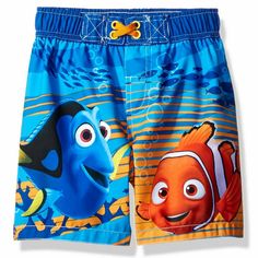 Disney Finding Nemo Swim Trunks Shorts  Boy Size 4T Infants, Toddlers, & Kids Size (approx) Alpha Height in Inches Weight in lbs Age Chest in Inches Waist in Inches 0-3m   up to 22" up to 11 lbs 0-3 mos     3-6m   22-25" 11-15 lbs 3-6 mos     6-9m   25-27" 15-18 lbs 6-9 mos     9-12m   27-29" 18-22 lbs 9-12 mos     12-18m   27-31" 18-26 lbs 12-18 mos     18-24m   29-33" 22-29 lbs 18-24 mos     2T & Playful Shorts For Beach Season Playwear, Playful Beach Season Shorts, Playful Beach Season Shorts For Playwear, Blue Cartoon Print Bottoms For Summer, Playful Short Swim Bottoms, Summer Cartoon Print Multicolor Bottoms, Summer Multicolor Cartoon Print Bottoms, Fun Summer Bottoms With Character Print, Playful Cartoon Print Playwear Shorts