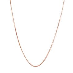 This delicate box chain is 22 inches in length and is set in quality 14 karat Italian rose gold. This necklace measures .8mm wide  is adjustable and can be worn alone or with your favorite pendant. Rose Gold Pendant Necklace With Box Chain, Rose Gold Necklace With Box Chain, Fine Jewelry Rose Gold Box Chain, Delicate Rose Gold Box Chain Necklace, Rose Gold Plated Box Chain Necklace, Gold Box, Platinum Jewelry, Make Your Own Jewelry, Filigree Design