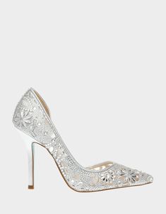 CHIC SILVER - SHOES - Betsey Johnson Shoe Hacks, Silver Wedding Shoes, Shoes Hack, Cinderella Shoes, Betsey Johnson Shoes, Chic Shoes, Chic Pattern, White Pumps, New Chic