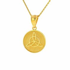 14k Solid Gold Triquetra Irish Celtic Disc Circle Pendant Necklace Item No.: M903 Metal Type: 14k Solid Gold (Also Available In 10k Solid Gold), Metal Color: Yellow Gold. Or White Gold Or Rose Gold Pendant W/Chain Weight: 1.9 - 2.1 Grams (Vary From Chain) Pendant Height With Bail: 0.81" (20.574 Mm) Pendant Height Without Bail:0.58" (14.732 Mm) Pendant Width: 0.49" (12.4 Mm) Chain Is In 16", 18", 20", 22" Brand New. Made In Usa. Please Allow 5-7 Days To Be Shipped. 14k Gold Yellow Polished Necklace, Engraved Yellow 14k Gold Necklaces, Engraved 14k Yellow Gold Necklace, Yellow 14k Gold Engraved Necklace, 14k Gold Yellow Engraved Necklace, Celtic Clover, Claddagh Necklace, Gold Gloves, White Gold Pendant Necklace