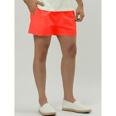 These solid board shorts are the perfect addition to your summer wardrobe. Made of lightweight and soft fabric, they're suitable for beach sport. Wear it with a T-shirt when exercising on the beach to create a sunny and stylish image. The drawstring waist ensures a comfortable fit, and adjustability, while the mesh lining provides additional support. Summer Sports Shorts With Built-in Shorts, Orange Summer Swim Trunks, Orange Short Swim Trunks For Beachwear, Orange Swim Trunks With Built-in Shorts For Summer, Orange Beachwear Shorts For Beach Season, Orange Beachwear Shorts For Summer, Orange Swim Trunks For Summer, Sporty Swim Trunks With Built-in Shorts For Summer, Orange Swim Trunks For Beach