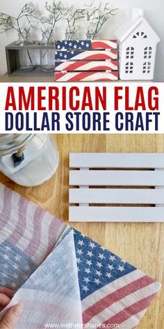 an american flag dollar store craft is shown