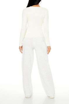 Pair of fleece sweatpants featuring elasticized trim, straight leg, mid - rise waist, and slant front pockets. | 100% polyester | Machine wash cold | Model is 5'6" and wearing Small | Fleece Mid - Rise Sweatpants Fleece Sweatpants, Mid Rise, Straight Leg, Sweatpants, Trim, How To Wear, Tracksuit Bottoms