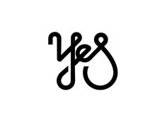 the word yes written in black ink on a white background