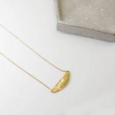 "Half Moon Necklace, Half Circle Necklace, Crescent Necklace, Gold Crescent Necklace, Geometric Necklace, Simple Gold Necklace, Gift for Her, Necklace for Women, Gift for Her, Sterling Silver, 14K Solid Gold, Birthday Gift HALF MOON NECKLACE A dainty geometric necklace with a hammered crescent pendant on a gold plated chain. Minimalist design, delicate necklace ideal for a gift to a friend or to yourself. Is also available in smooth surface (not hammered) and in 14K solid gold as well. The lengt Half Moon Brass Necklace For Gift, Gold Half Moon Necklace With Delicate Chain, Gold Half Moon Jewelry With Delicate Chain, Delicate Gold Crescent Necklace, Gold Jewelry With Delicate Half-moon Chain, Gold Hammered Half Moon Jewelry, Everyday Gold Half Moon Necklace, Hammered Gold Half Moon Jewelry, Hammered Half Moon Jewelry As A Gift