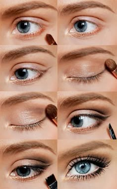 How to make up - Blue eyes - Easy trick Summer Makeup Trends, Natural Eyeshadow, Beautiful Eye Makeup, Make Up Looks