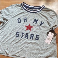 Oh My Stars Sleep Crop Top #18 Casual Star Print Tops For Loungewear, Summer Star Print Top For Loungewear, Sleep Ware, Oh My, Women's Intimates, Gray Color, Pajamas, Crop Top, Sleep