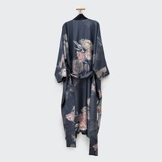 Washable Silk Twill Jia Kimono Wrap Daywear Wrap Kimono With Tie Waist, Spring Silk Kimono With Belt, Wrap Kimono With Tie Waist For Daywear, Silk Tie Waist Robe For Loungewear, Spring Silk Belted Kimono, Silk Robe With Tie Waist For Loungewear, Silk Wrap Robe With Tie Waist, Silk Wrap Kimono For Loungewear, Silk Tie Waist Kimono For Loungewear