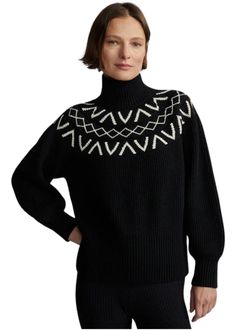 The Varley Marcie Fairisle Yoke Knit boasts a relaxed fit, turtleneck, and chic balloon sleeves, complemented by an intricate all-over ribbed design and contemporary V monogram Fair Isle yoke. Complete the look by pairing the sweater with our matching beanie for an effortlessly stylish ensemble. The Marcie is cut for a relaxed fit. Take your true size. Studio model is 5'10", with a 34" bust, 25" waist, 36" hips, and wears a size small. Size S: Front Length: 23.6". Sleeve Length: 27". V Monogram, Knit Structure, Turtle Neck Jumper, Fair Isle Knitting, Black Trousers, Balloon Sleeves, Knit Jumper, Winter Wear, Winter Wardrobe