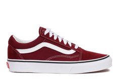 Burgundy Vans, Burgundy Sneakers, Old School Vans, Van Color, Red Vans, Quince Ideas, Shoe Shelf, Vans Off The Wall, Shoe Size Conversion