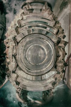 a glass bowl sitting on top of a table