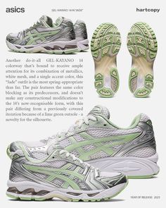 Asics Gel Kayano Outfit, Asics Aesthetic, Asics Outfit, Green Asics, Asics Kayano, Asics Running Shoes Womens, Asics Sportstyle, Asics Running, Asics Gel Kayano