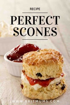 the recipe for perfect scones is shown in this image