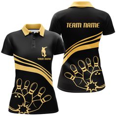 Specially designed for proud bowlers. Let's wear this awesome polo shirt and be bold. ✔️ PERSONALIZED BOWLING POLO - Come with a stylish shirt form and unique design, our polo shirts will make you stand out from the crowd, and show off bowlers’ passion and confidence. Add customization details to make it a unique one that bears your own imprints.✔️ COMFORTABLE & STYLISH - Lightweight and UV-proof fabric bring you absolute comfort in any activities and sports. Moisture-wicking and quick-drying fe Fitted Sports Polo Shirt With Team Name, Team Name Polo Collar Tops For Team Events, Fitted Polo Shirt With Team Name For Sports Events, Fitted Polo Shirt With Sublimation Print For Sports Events, Team-colored Polo Shirt With Graphic Print For Team Events, Team Spirit Graphic Print Polo Shirt For Team Events, Black Team Spirit Polo Shirt With Sublimation Print, Team Spirit Black Polo Shirt With Sublimation Print, Polo Shirt With Team Name For Team Events