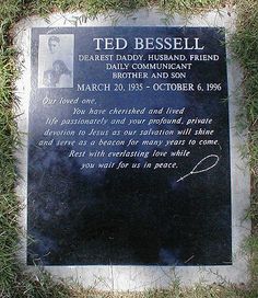 a plaque in the grass that reads ted bessell