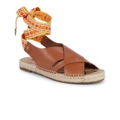 Alisha Ankle-Tie Leather Espadrille Sandals Never Worn Does Not Ship With Box Leather Espadrilles, Espadrille Sandals, Sam Edelman Shoes, Sam Edelman, Women's Shoes Sandals, Shoes Sandals, Espadrilles, Size 6, Women Shoes