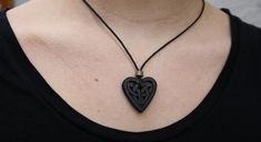 "This beautiful and unique hand-carved Celtic heart pendant will be made for you, or a loved one, in my studio on the West of Ireland. Bog Oak comes from ancient forests that once covered Ireland. Huge oaks have been buried in peat bogs and preserved from decay by the acidic and anaerobic bog conditions, sometimes for hundreds or even thousands of years. The wood is usually stained black by tannin dissolved in the acidic water. Bog-wood represents the early stages in the fossilization of wood, w Carved Heart Shaped Jewelry Gift, Carved Heart Jewelry Gift, Carved Heart-shaped Jewelry For Gift, Heart-shaped Carved Jewelry Gift, Heart Shaped Carved Jewelry Gift, Peat Bog, Celtic Heart, Old Irish, Ancient Forest