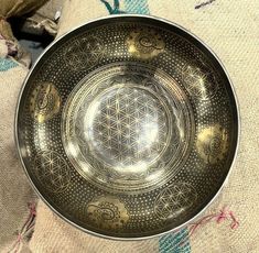 13" Flower of Life Crafted Singing Bowl- Sound Healing Bowl-Meditation-Yoga Bowl