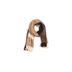 a brown and black scarf on a white background