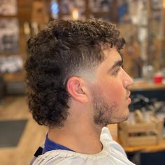 Short Perm Mullet, Mens Perm Mullet, Loose Perm Mullet Men, Men’s Perm Mullet, Trending Hairstyles For Men, Hockey Hair, Fade Haircut Curly Hair, Male Haircuts Curly