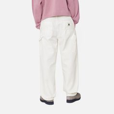 Color: Wax (rinsed) - The Women's Pierce Pant Straight is a work-inspired style made of midweight cotton canvas. It has a relaxed straight fit with a regular waist. The item also comes in both a rinsed and aged canvas version, with the latter offering a lightly worn-in finish. Tool pockets and a hammer loop nod to its utilitarian influences. A woven Square Label on the rear pocket completes the design. _* Hubbard canvas: 100% cotton, Relaxed straight fit, regular rise, Fits true to size, Tool po Cotton Utility Work Pants With Straight Hem, Urban Cotton Chinos For Workwear, Relaxed Fit Work Pants With Patch Pockets For Streetwear, Everyday Cotton Cargo Jeans With Belt Loops, Cotton Tapered Leg Cargo Jeans For Fall, Fall Season Cotton Cargo Jeans With Tapered Leg, Tapered Leg Cotton Cargo Jeans For Fall, White Cotton Cargo Jeans For Work, Cotton Utility Work Pants With Relaxed Fit