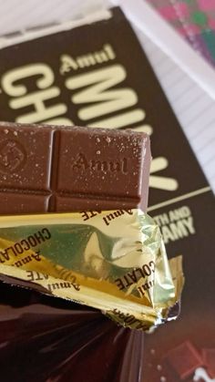 a bar of chocolate sitting on top of a table