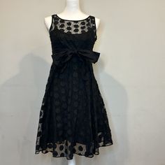 Adrianna Papell Womens Belted Black Polka Dot Sheer Cocktail And Party Dress - Size 6 New With Tags Little Black Dress Shell 50% Cotton 50% Polyester Lining 100% Cotton Pit To Pit 17 Inches Waist Approx 29 Inches Adrianna Papell Dresses, Adrianna Papell, Black Polka Dot, Black Belt, Belts For Women, Polka Dot, Colorful Dresses, Little Black Dress, Party Dress