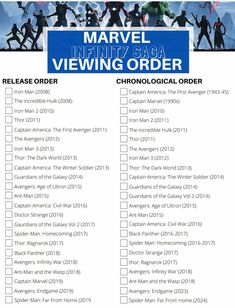 the avengers movie viewing order is shown