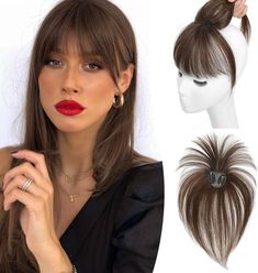 Amazon.com : Bangs Hair Clip Clip in Bangs Real Human Hair Fake Bangs Clip on Bangs for Women 360° Cover Bangs Wispy Bangs French Bangs Fringe with Temples Curved Bangs for Daily Wear Bangs Clip In Hair Extensions : Beauty & Personal Care Blending Clip In Extensions Short Hair, Bangs French, Curved Bangs, Clip On Bangs, Bangs Wispy, French Bangs, Grey Hair Roots, Clip In Bangs, Growing Out Bangs