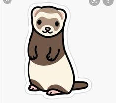 an animal sticker with the shape of a ferret on it's back