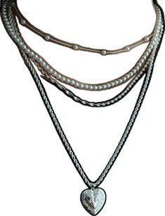 Trendy Multi-strand Charm Necklaces, Trendy Long Pearl Chain Necklace, Trendy Pendant Necklace With Pearl Chain, Layered Metal Necklaces For Parties, Trendy Multi-strand Double Chain Necklaces, Trendy Multi-strand Necklaces For Parties, Trendy Multi-strand Double Chain Necklace, Trendy Multi-strand Necklace With Double Chain, Trendy Multi-strand Necklace With Adjustable Chain