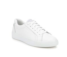 Step into a world of timeless style and comfort with the Keds Persuit Leather Sneakers. These sneakers blend classic design with modern features, creating a versatile and chic footwear option for any occasion. Classic round toe, Lace-up closure for a secure fit, Lightly padded footbed, Flexible and lightweight construction, Smooth lining with a padded insole, Cushioned insole for added comfort, Textured outsole provides traction | Women's Keds Persuit Leather Sneakers in White Size 8 Simple White Sneakers, White Tennis Shoes Women, Elegant White Low-top Sneakers, Keds Shoes High Tops, White Leather Low-top Sneakers, White Leather Keds, Classic White Sneakers, Leather Keds, Chic Footwear