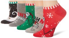 PRICES MAY VARY. Disney Holiday Socks: These Christmas themed Disney socks are officially licensed merchandise featuring detailed graphics from The Nightmare Before Christmas. Socks for women and juniors that fit sock sizes 9–11 and shoe sizes 4–10.5. Character Socks: Detailed graphics featuring holiday theme Nightmare Before Christmas designs. With 5 adorable pairs in a pack, you'll have lots of options to love. Comfortable Material: Made from high-quality breathable fabric that is 98% polyeste Disney Christmas Socks, Disney Socks, Holiday Socks, Fun Socks, Holiday Theme, Disney Holiday, Socks For Women, Christmas Socks, Disney Ladies