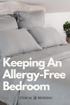 an allergy - free bedroom with text overlay reading keeping an allergy - free bedroom