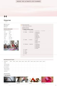 #Organisation #Notion_Fitness_Template #Workout_Notion #Fitness_Notion Notion Fitness Template, Flutter Kicks Exercise, Notion Hacks, Notion Template For Work, Life Planner Notion, Notion Life Planner