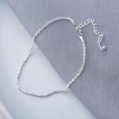 Sparkle Rope Bracelet - Gold Hill Luxe Dainty Silver Bracelet With Simple Design, Dainty Silver Crystal Bracelet, Adjustable Silver Dainty Crystal Bracelet, Dainty Adjustable Silver Crystal Bracelet, Silver Dainty Hypoallergenic Crystal Bracelet, Dainty Silver Hypoallergenic Crystal Bracelet, Dainty Hypoallergenic Silver Crystal Bracelet, Adjustable Silver Minimalist Crystal Bracelet, Silver Adjustable Minimalist Crystal Bracelet