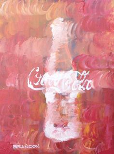 an abstract painting of a coca cola bottle