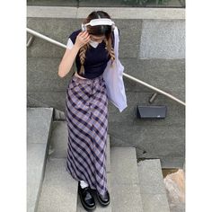 Tavimart Spring Knitted Tassel A-Line Long Skirts Women Printing Plaid Skirt Female Autumn High Waist Warm Skirt Elegant Office Lady Saia vest - Measurement In CM Size Chest Length Free 80 40 skirt-Measurement In CM Size Waist Length Hips S 64 87 89 M 68 88 93 L 72 89 97 Long Plaid Skirt Outfit, Skirt Measurement, Warm Skirt, Summer Prom Dress, Plaid Pants Outfit, Printed Skirt Outfit, Skirt Ootd, Warm Skirts, Long Plaid Skirt