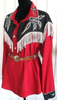 Joujou Vintage Western Women's Cowgirl Shirt, Rodeo Queen, Embroidered Designs & Fringe, Tag Size Large With Imperfections see Meas. Photo - Etsy Covington Ga, Embroidered Designs, Rodeo Queen, Cowgirl Shirts, Western Women, Vintage Western, Embroidered Design, Rodeo, Womens Clothing Tops