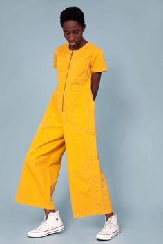 Lf Markey, Workwear Style, Boiler Suit, Workwear Fashion, Silver Zipper, Long Jumpsuits, Mellow Yellow, Beautiful Outfits